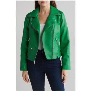 BCBG‎ Max Faux Leather Biker Jacket NWT MSRP $298 - Size M